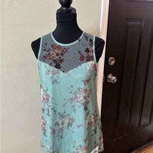 Apt. 9 Green and Pink Sleeveless Tank Top